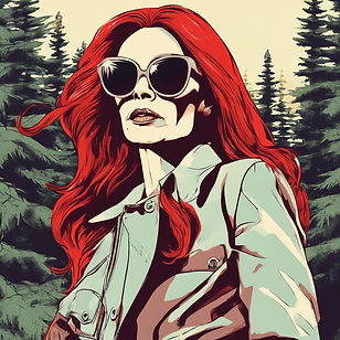 confident middle-aged woman with red hair